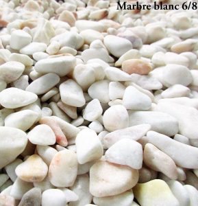 gravier blanc étincelant roulé marbre paillage jardin