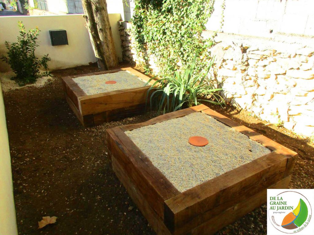Carré potager traverse chêne